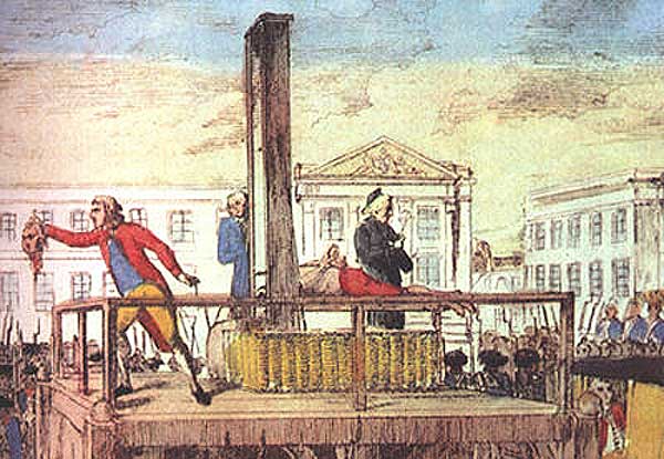 Execution. French revolution. King Louis XVI beheaded.